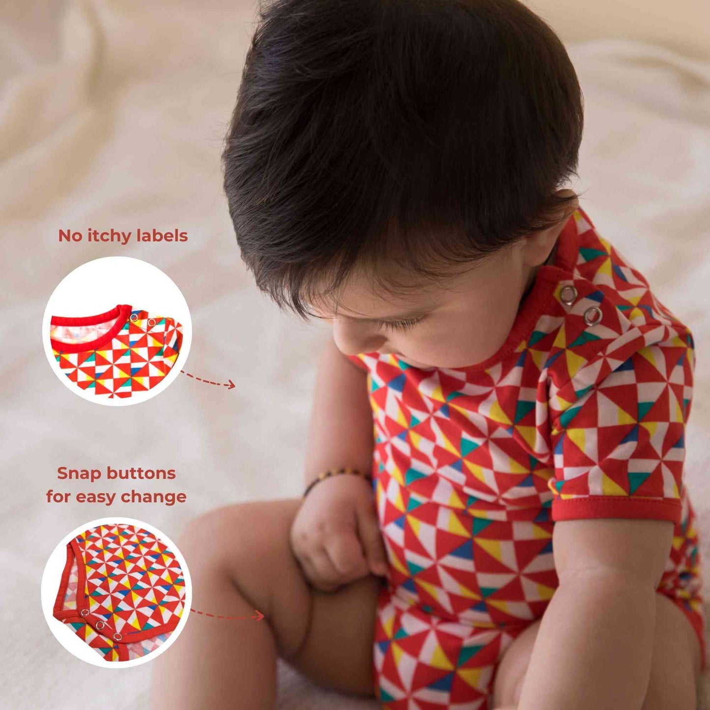 Half Sleeves Bodysuit - Pinwheel Parade