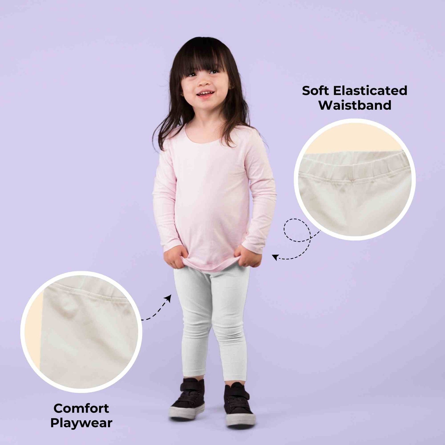 Girl Leggings - White