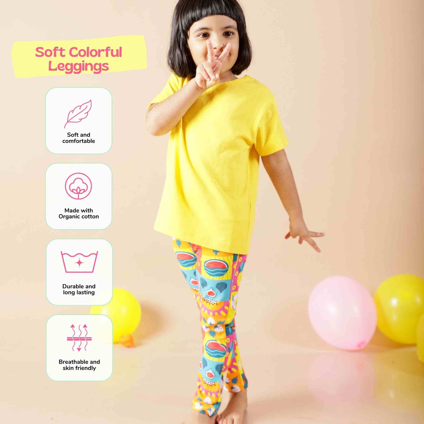 Ola! Otter Organic Cotton Girl Leggings | Girl Bottoms | soft & comfortable | Printed & Solid Leggings