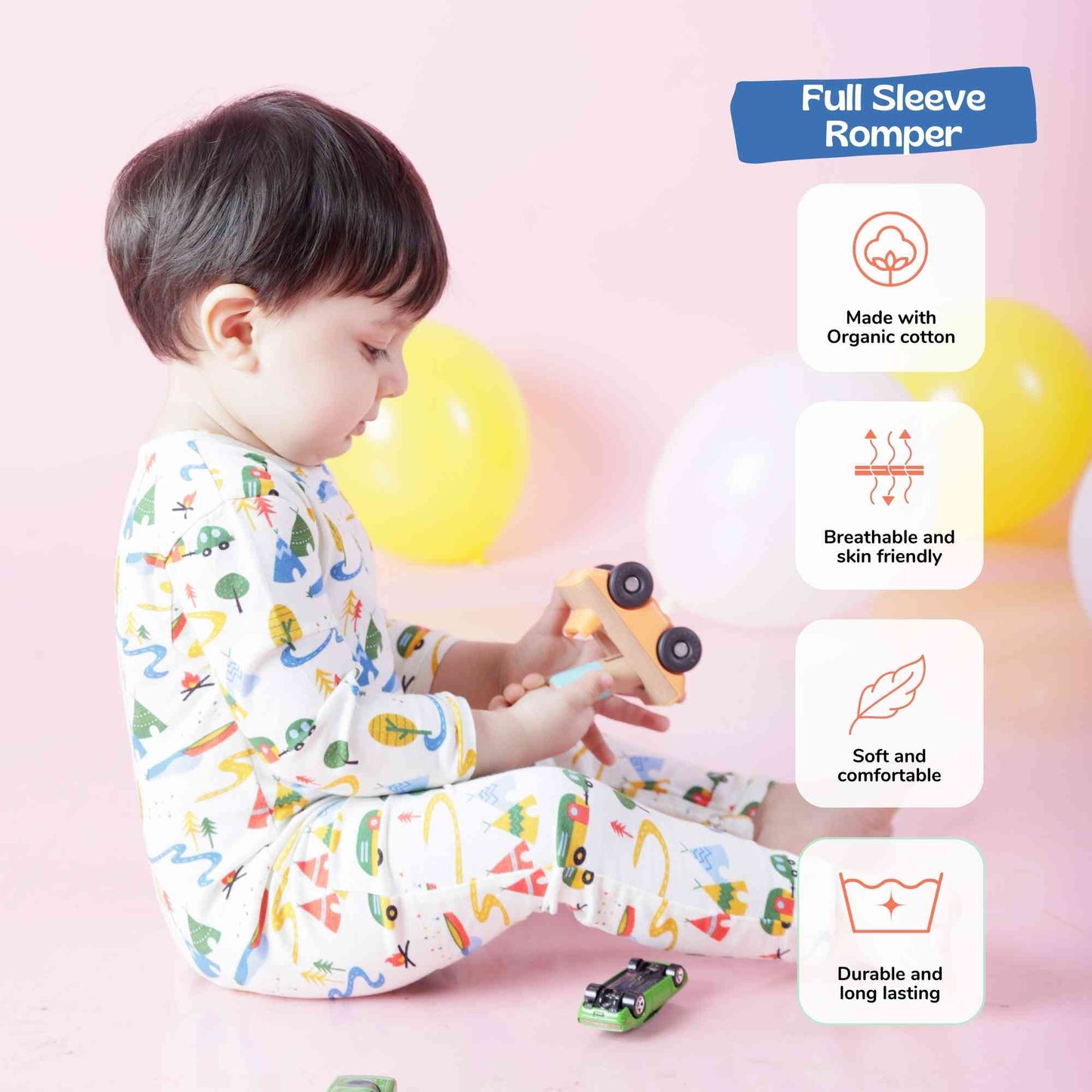 Full Sleeved Romper - Happy Camping