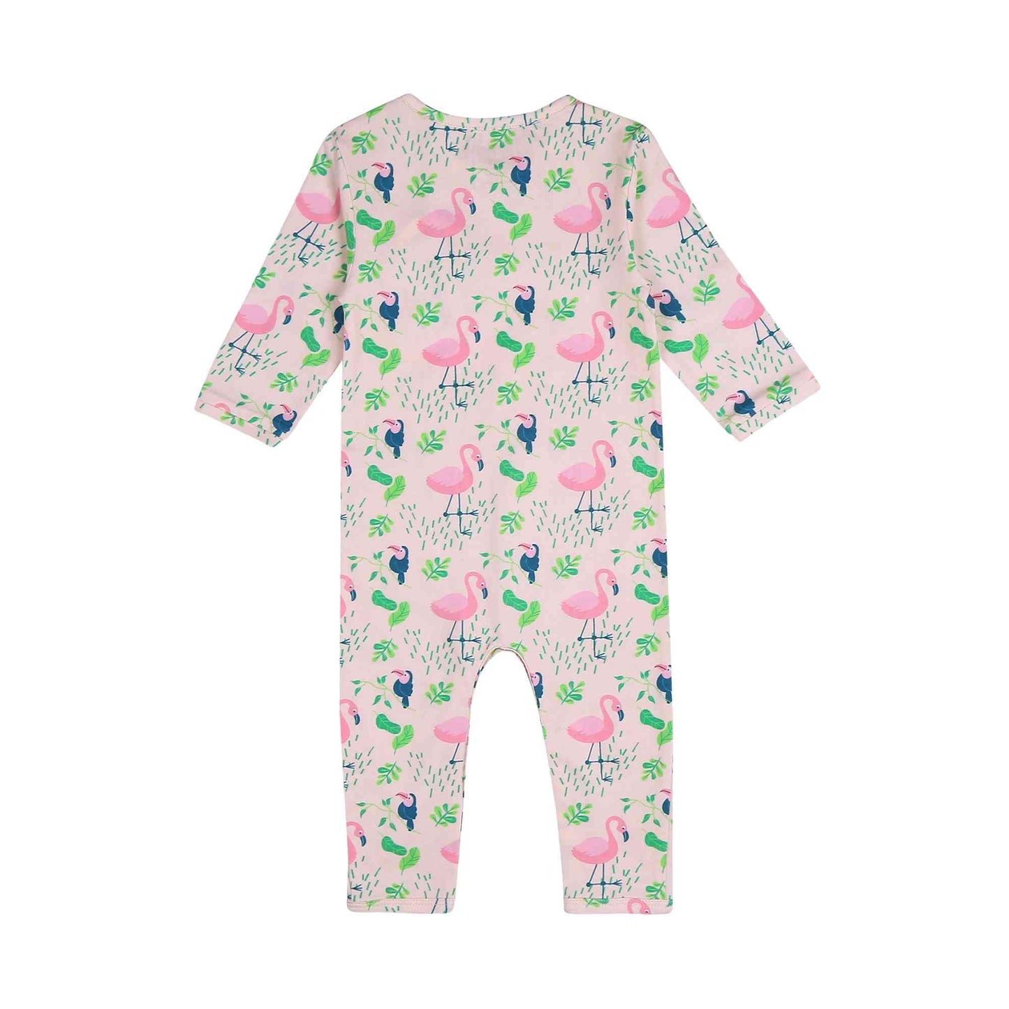 Full Sleeved Romper - Flamingo Forest