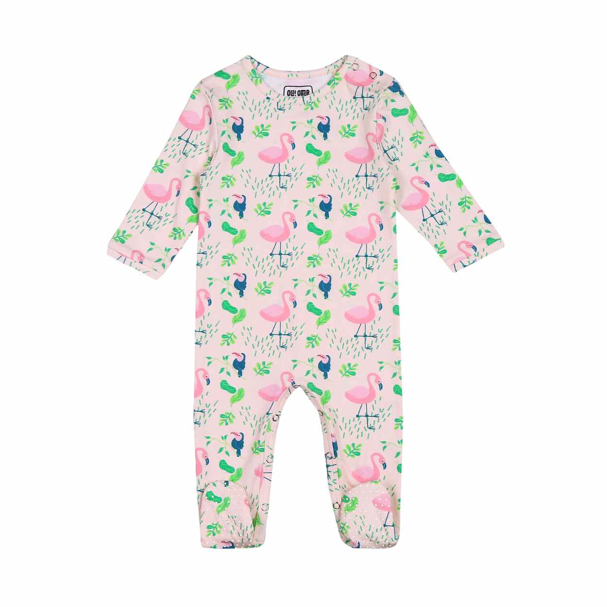 Romper with Footsie - Flamingo Forest