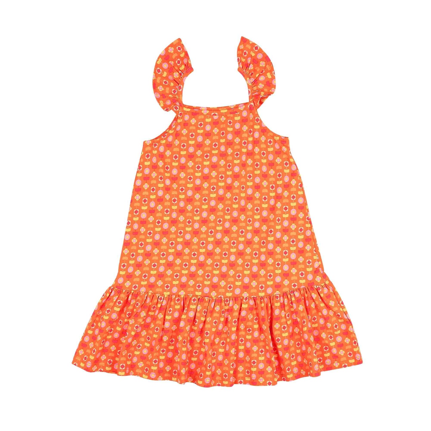 Strap Dress - Indian Flora Orange