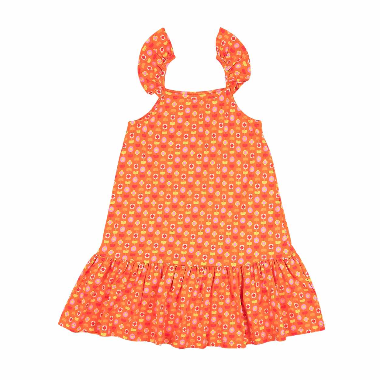 Strap Dress - Indian Flora Orange