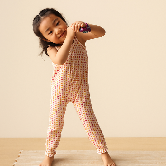 Smocked Jumpsuit - Indian Flora White