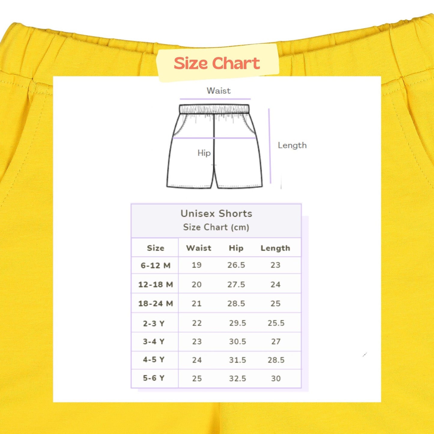 Unisex Shorts - Sunny Yellow