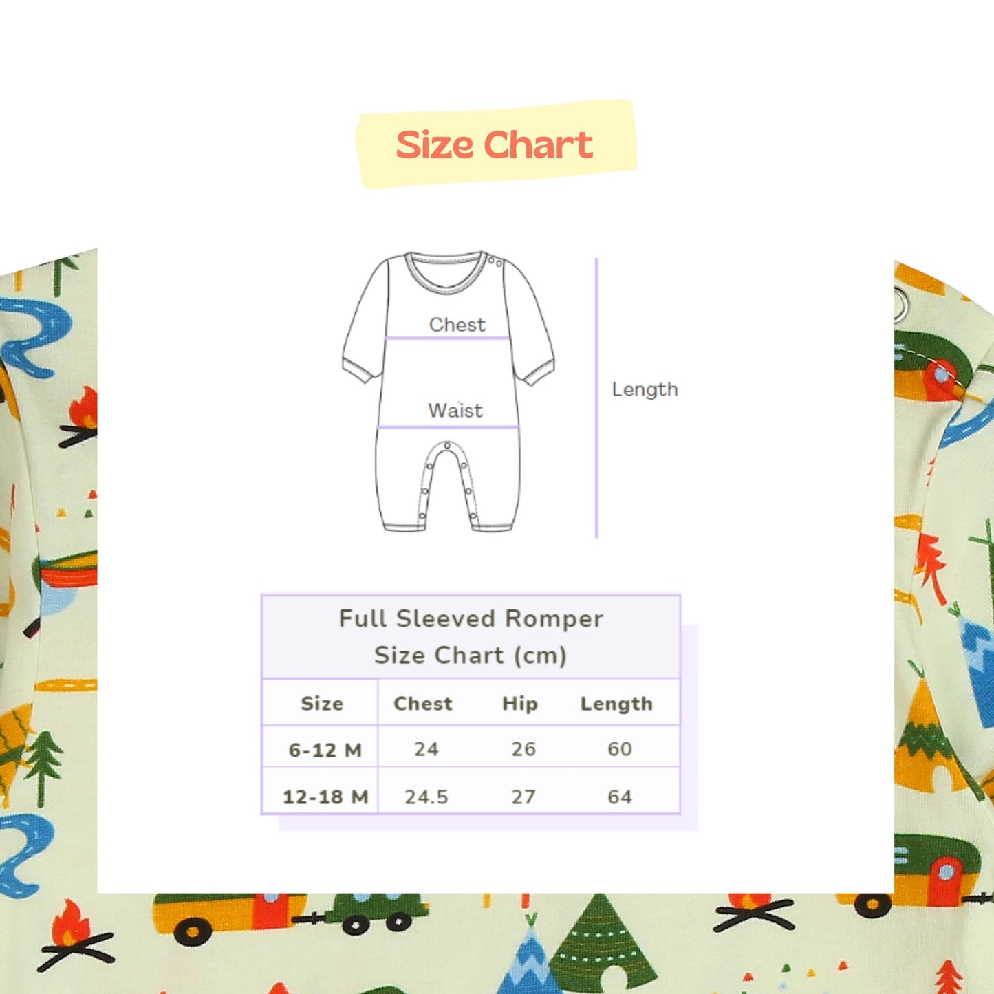 Full Sleeved Romper - Happy Camping