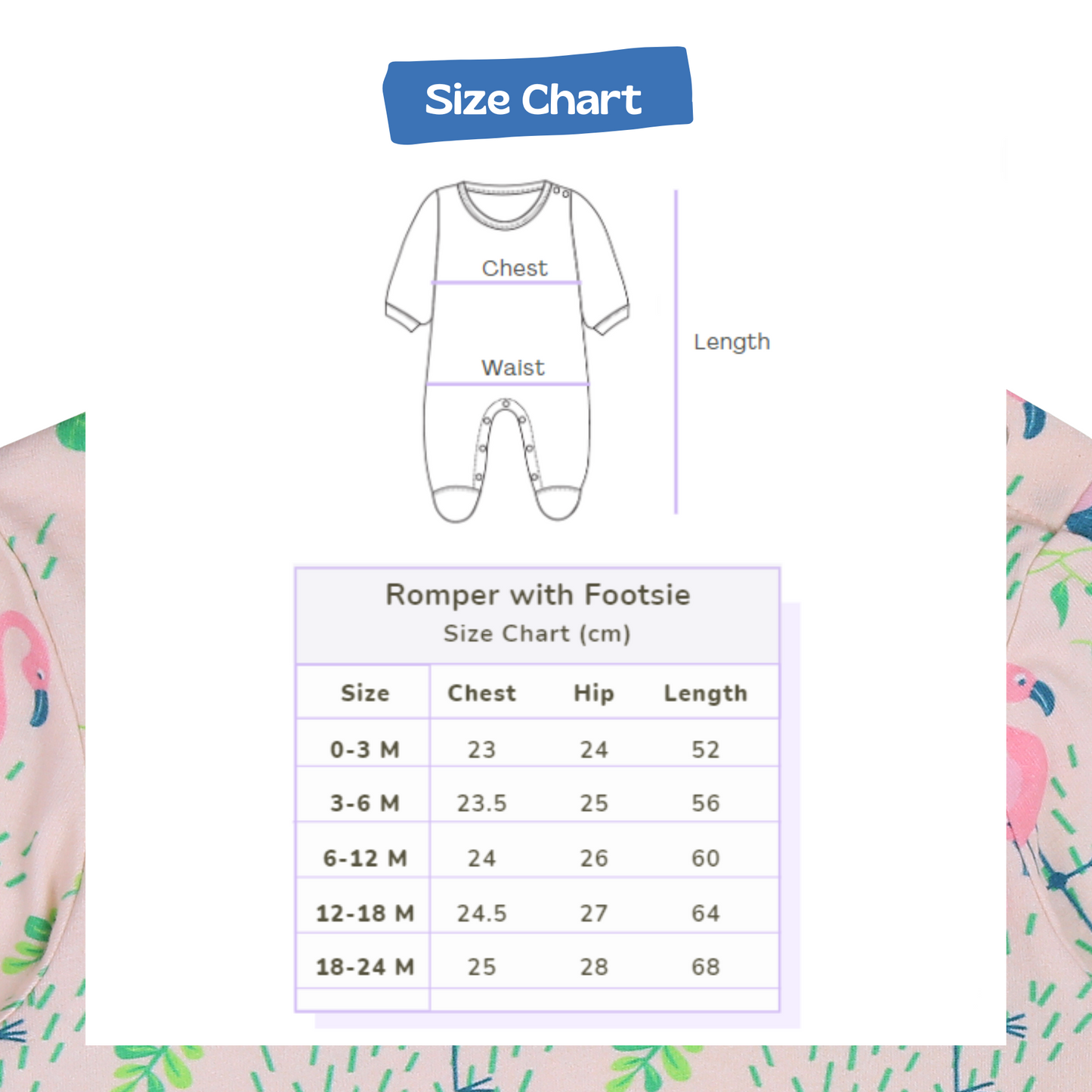 Romper with Footsie - Flamingo Forest