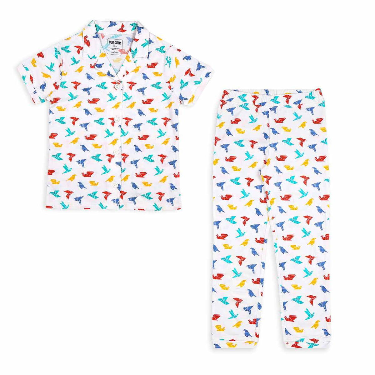 Ola! Otter Gummy Birds print on organic cotton kids clothing