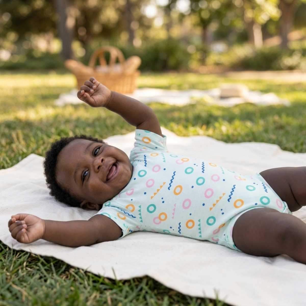 Ola! Otter Organic Cotton Half Sleeve Bodysuit for Babies | Baby Onesie | Baby Romper Sustainable Infant & Newborn Wear | Soft & Comfortable |