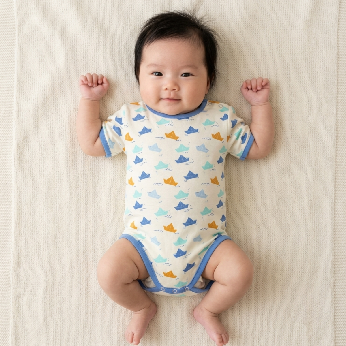 Ola! Otter Organic Cotton Half Sleeve Bodysuit for Babies | Baby Onesie | Baby Romper Sustainable Infant & Newborn Wear | Soft & Comfortable |