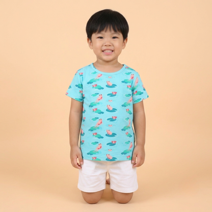 Ola! Otter Organic Cotton Oversized T-Shirt for Kids - Dandelion Yellow | Unisex Sustainable Tee | Soft & Breathable Baby & Toddler Wear |
