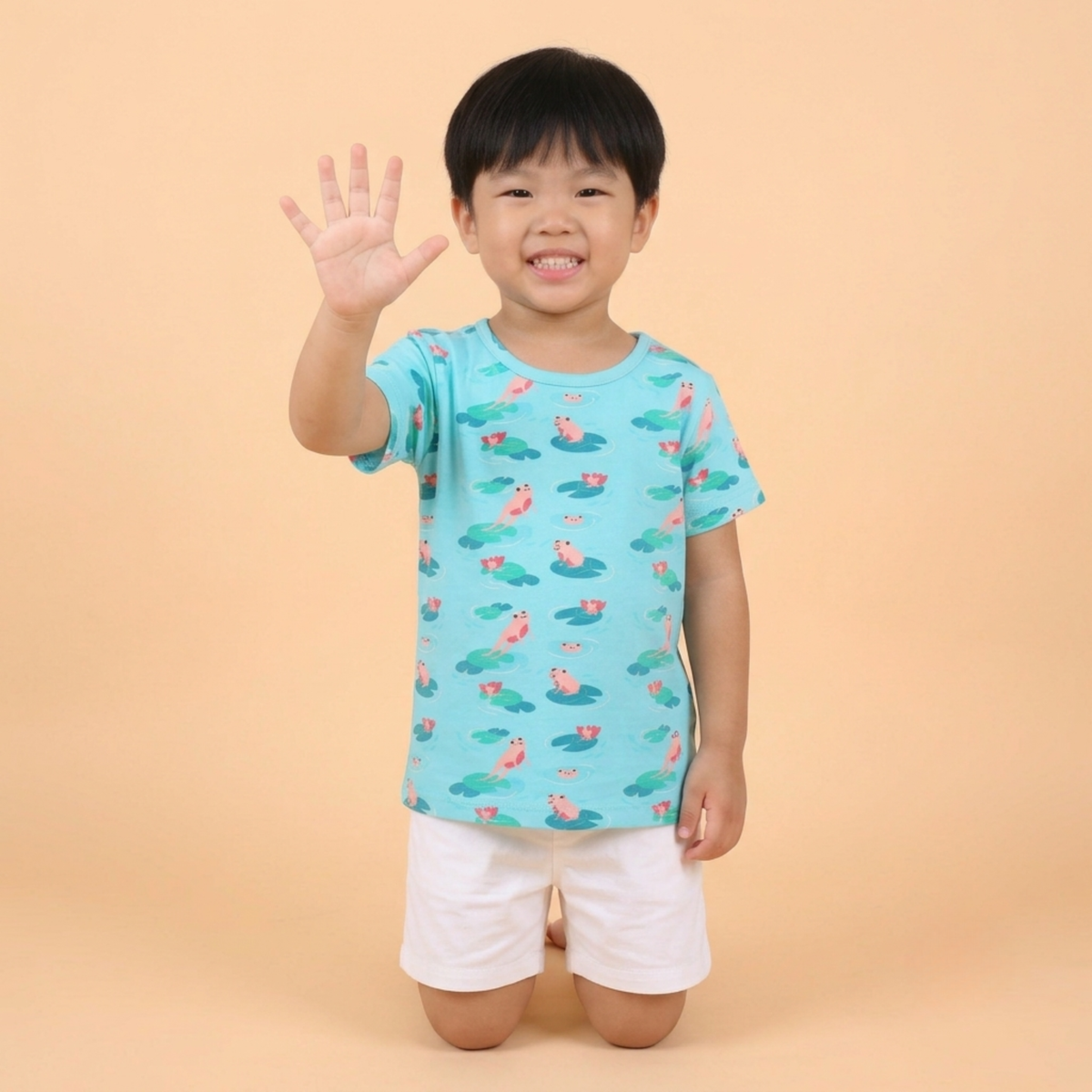 Ola! Otter Organic Cotton Oversized T-Shirt for Kids - Dandelion Yellow | Unisex Sustainable Tee | Soft & Breathable Baby & Toddler Wear |