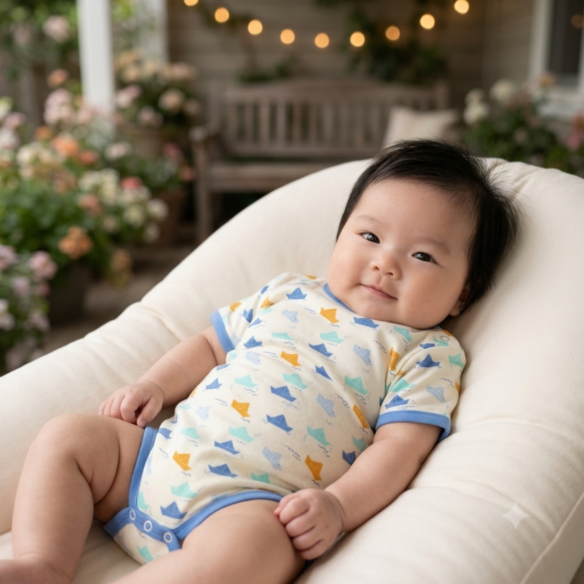 Ola! Otter Organic Cotton Half Sleeve Bodysuit for Babies | Baby Onesie | Baby Romper Sustainable Infant & Newborn Wear | Soft & Comfortable |