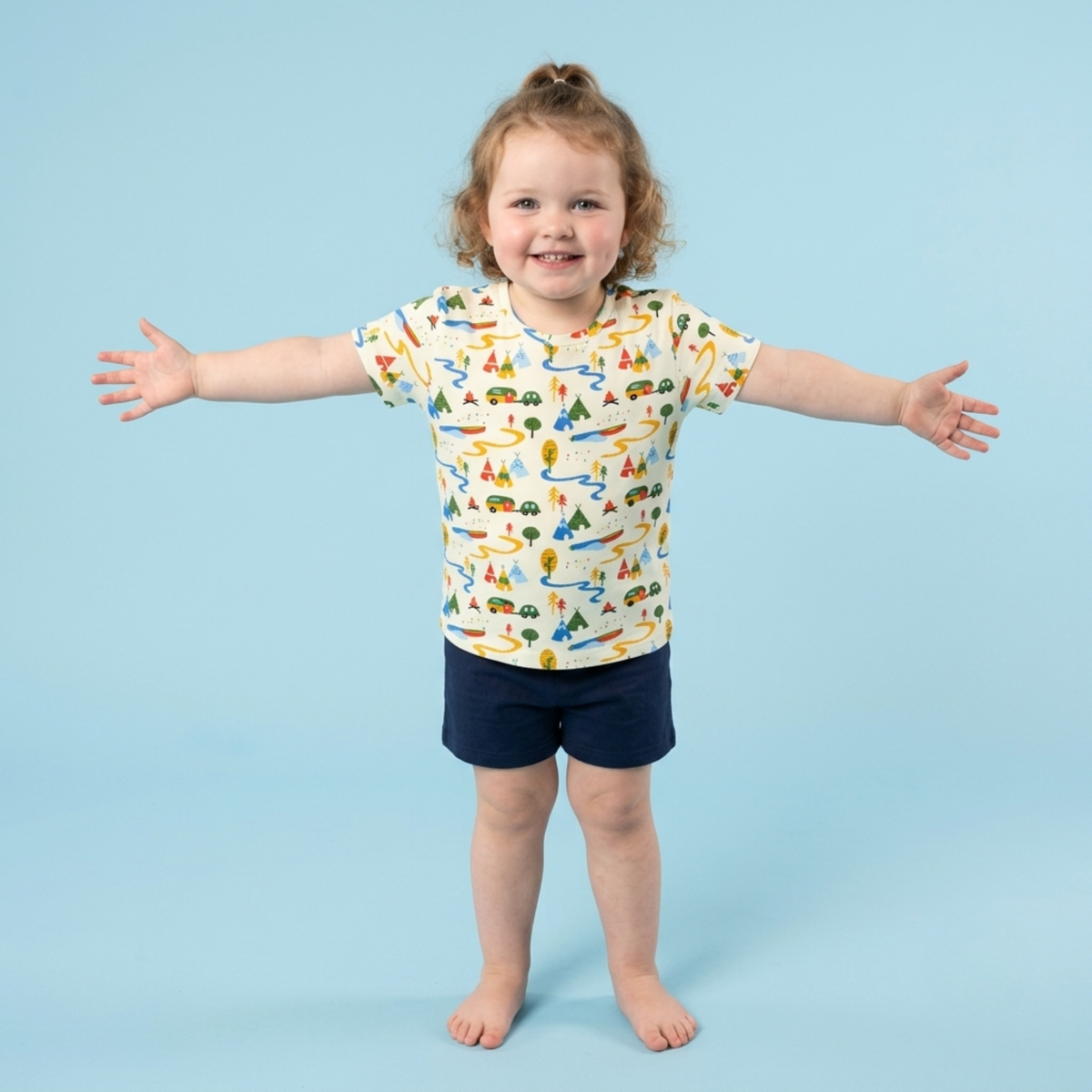 Ola! Otter Organic Cotton Oversized T-Shirt for Kids - Dandelion Yellow | Unisex Sustainable Tee | Soft & Breathable Baby & Toddler Wear |