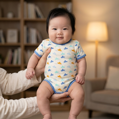 Ola! Otter Organic Cotton Half Sleeve Bodysuit for Babies | Baby Onesie | Baby Romper Sustainable Infant & Newborn Wear | Soft & Comfortable |