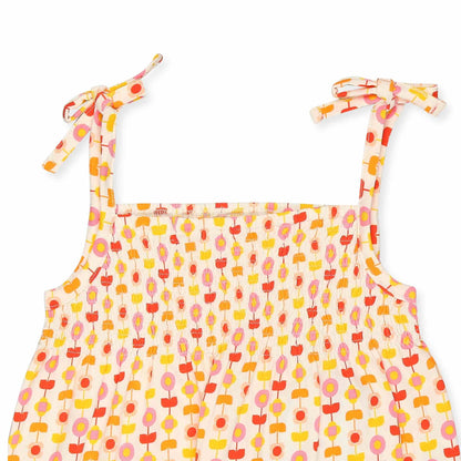 Ola! Otter Organic Cotton Smocked Jumpsuit for Girls | Everyday wear Girl Outfit | Sustainable Baby & Toddler Girl Outfit | 18 Months–6 Years