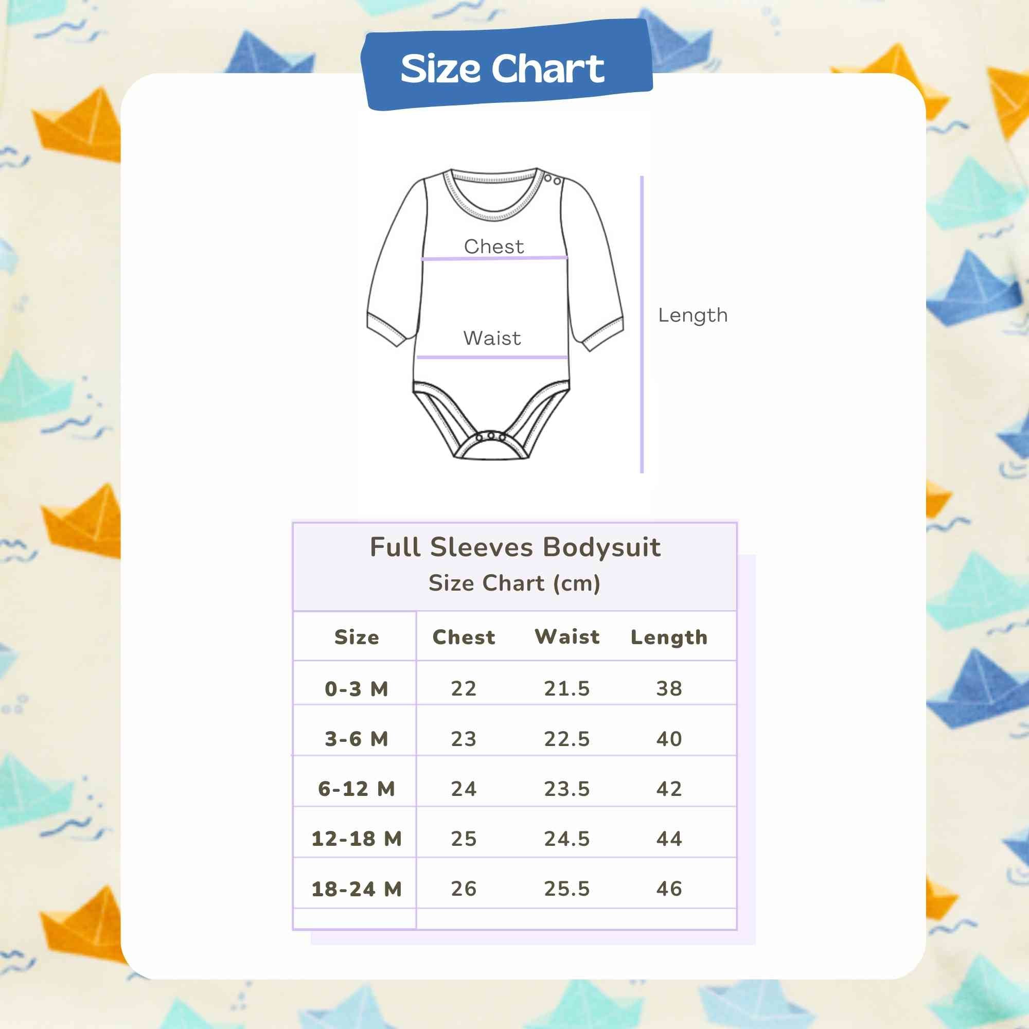 Full Sleeve Bodysuit - Paper Boat