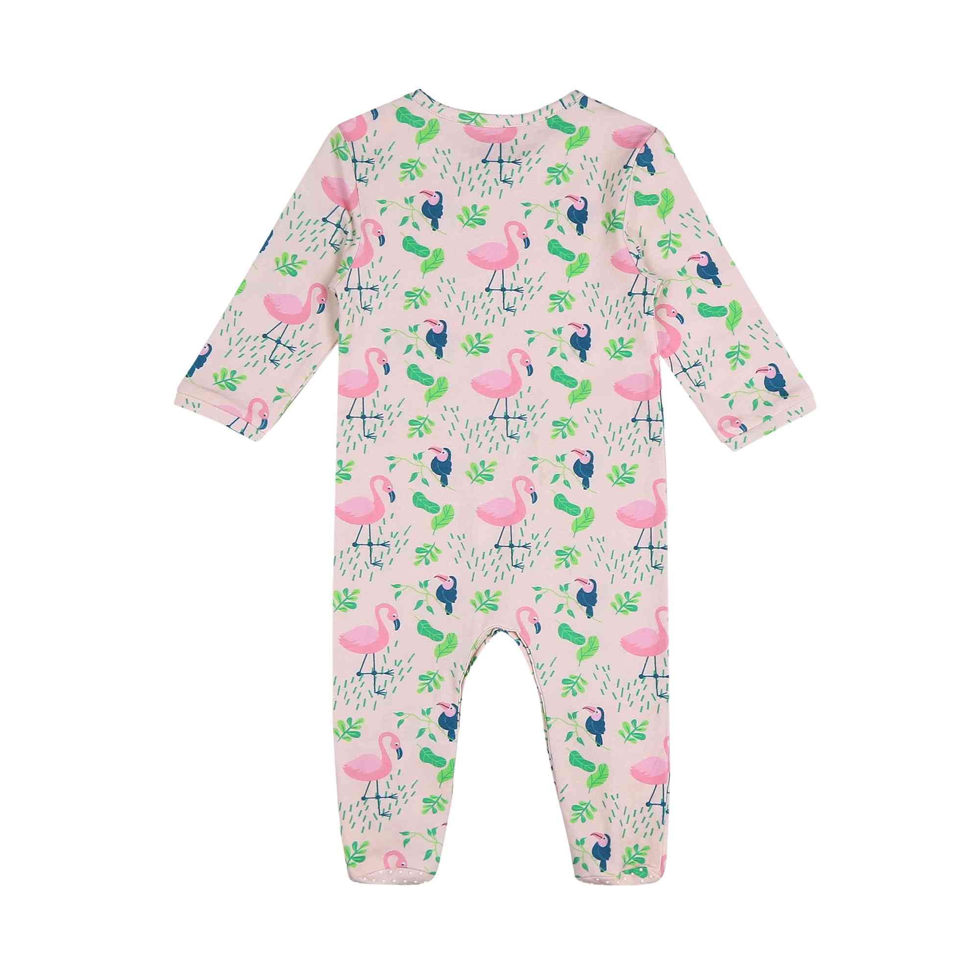 Romper with Footsie - Flamingo Forest