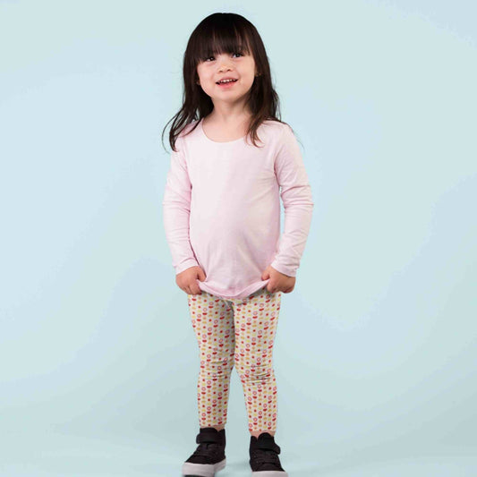 Girl Leggings - Indian Flora White