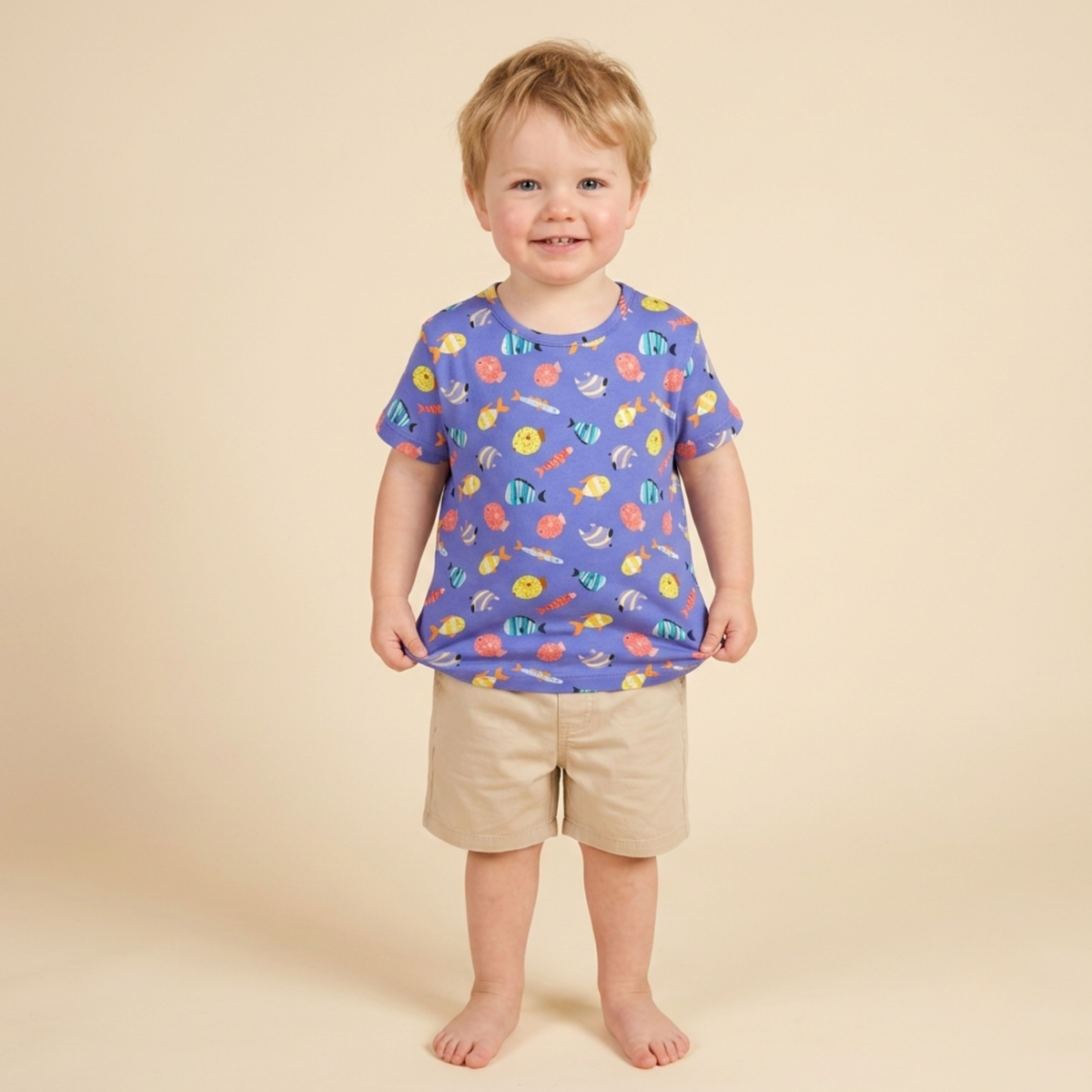 Ola! Otter Organic Cotton Oversized T-Shirt for Kids - Dandelion Yellow | Unisex Sustainable Tee | Soft & Breathable Baby & Toddler Wear |
