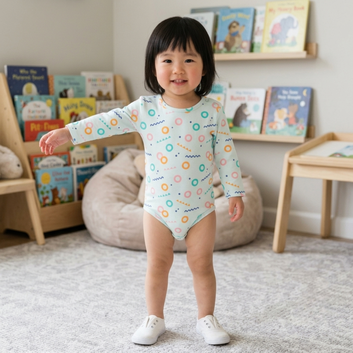 Ola! Otter Organic Cotton Full Sleeve Bodysuit for Babies | Baby Onesie | Baby Romper Sustainable Infant & Newborn Wear | Soft & Comfortable |