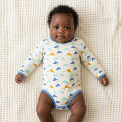 Ola! Otter Organic Cotton Full Sleeve Bodysuit for Babies | Baby Onesie | Baby Romper Sustainable Infant & Newborn Wear | Soft & Comfortable |