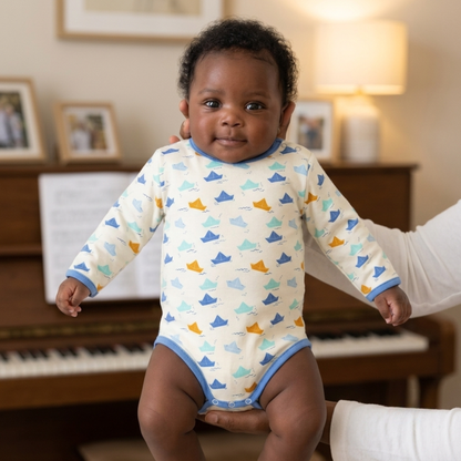 Ola! Otter Organic Cotton Full Sleeve Bodysuit for Babies | Baby Onesie | Baby Romper Sustainable Infant & Newborn Wear | Soft & Comfortable |