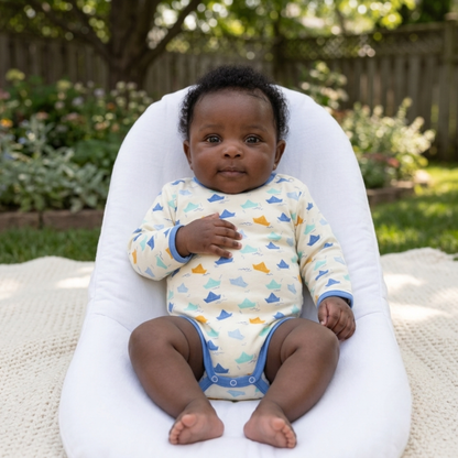 Ola! Otter Organic Cotton Full Sleeve Bodysuit for Babies | Baby Onesie | Baby Romper Sustainable Infant & Newborn Wear | Soft & Comfortable |