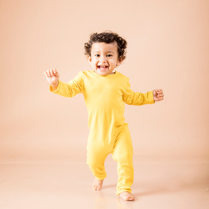 Full Sleeved Romper - Sunny Yellow