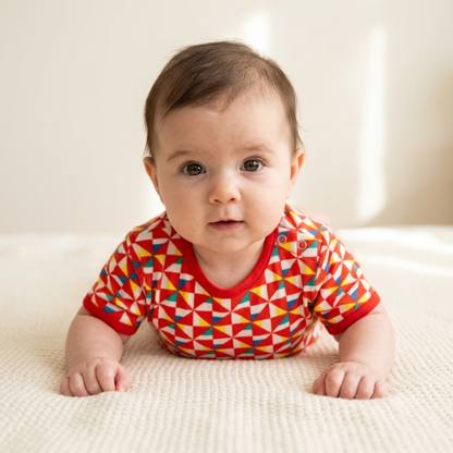 Ola! Otter Organic Cotton Half Sleeve Bodysuit for Babies | Baby Onesie | Baby Romper Sustainable Infant & Newborn Wear | Soft & Comfortable |