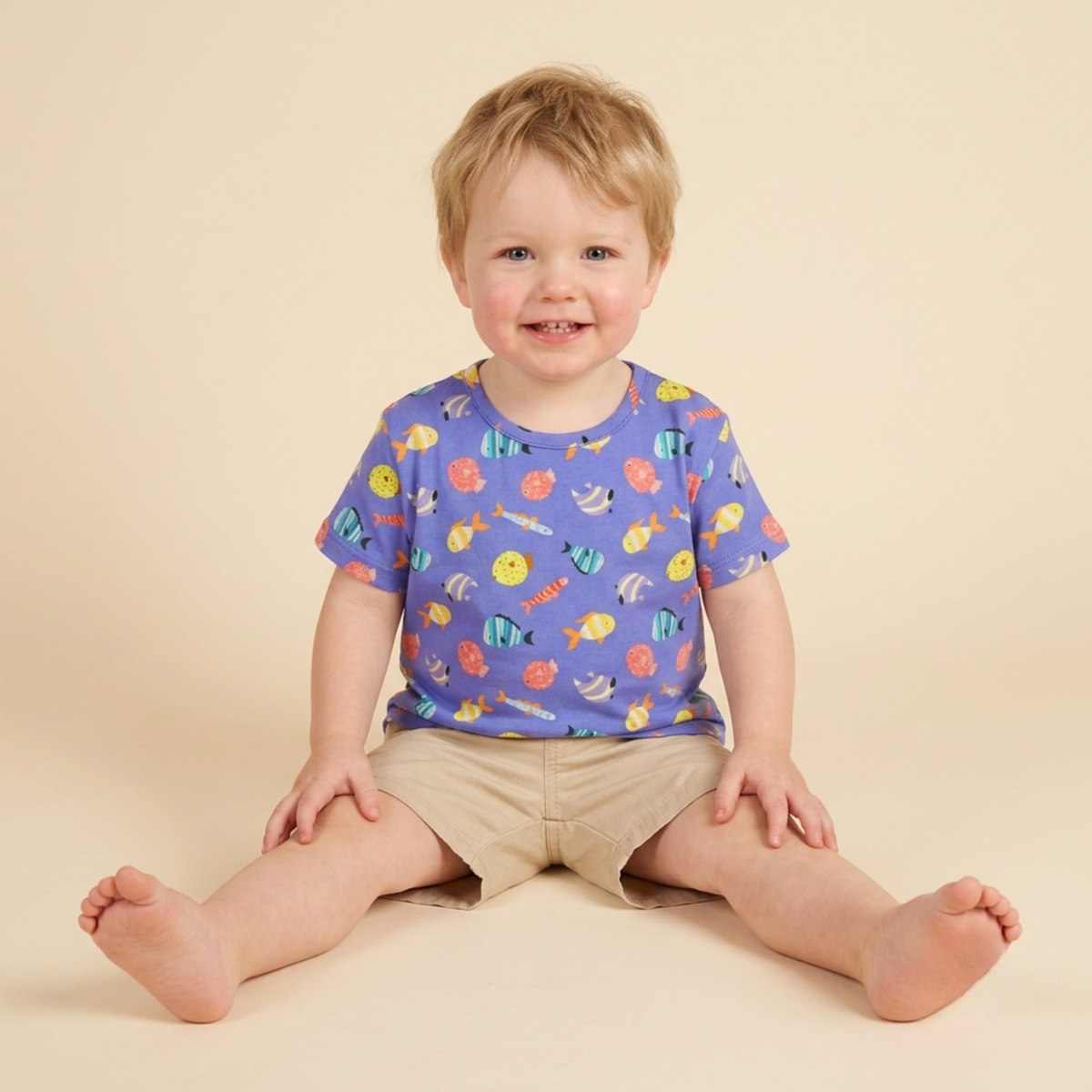 Ola! Otter Organic Cotton Oversized T-Shirt for Kids - Dandelion Yellow | Unisex Sustainable Tee | Soft & Breathable Baby & Toddler Wear |