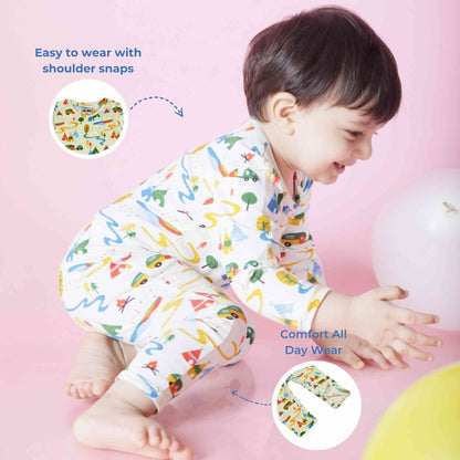 Full Sleeved Romper - Happy Camping