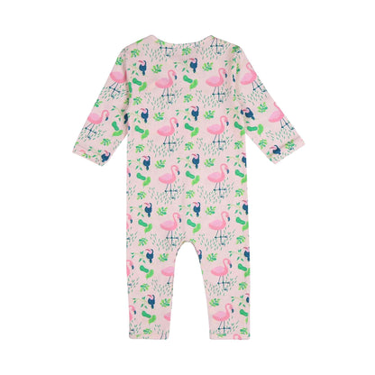 Full Sleeved Romper - Flamingo Forest