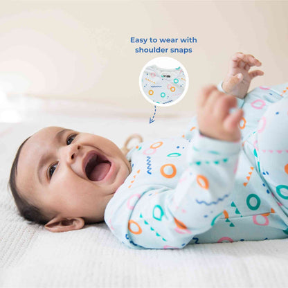 Ola! Otter Infant Full Sleeve Romper | Organic Cotton | Comfortable Everyday Baby Wear| Cozy Baby Sleep & Play Romper