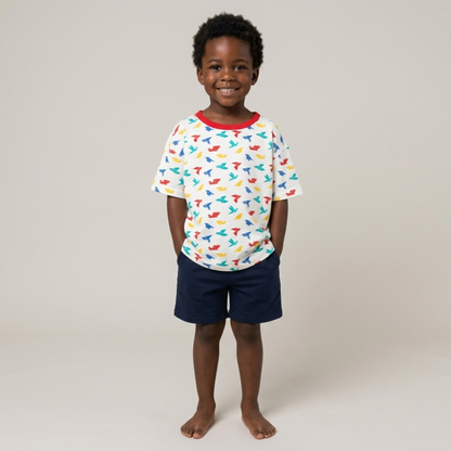 Ola! Otter Organic Cotton Oversized T-Shirt for Kids - Dandelion Yellow | Unisex Sustainable Tee | Soft & Breathable Baby & Toddler Wear |