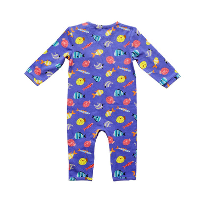 Full Sleeved Romper - Fuzzy Fishes