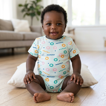Ola! Otter Organic Cotton Half Sleeve Bodysuit for Babies | Baby Onesie | Baby Romper Sustainable Infant & Newborn Wear | Soft & Comfortable |