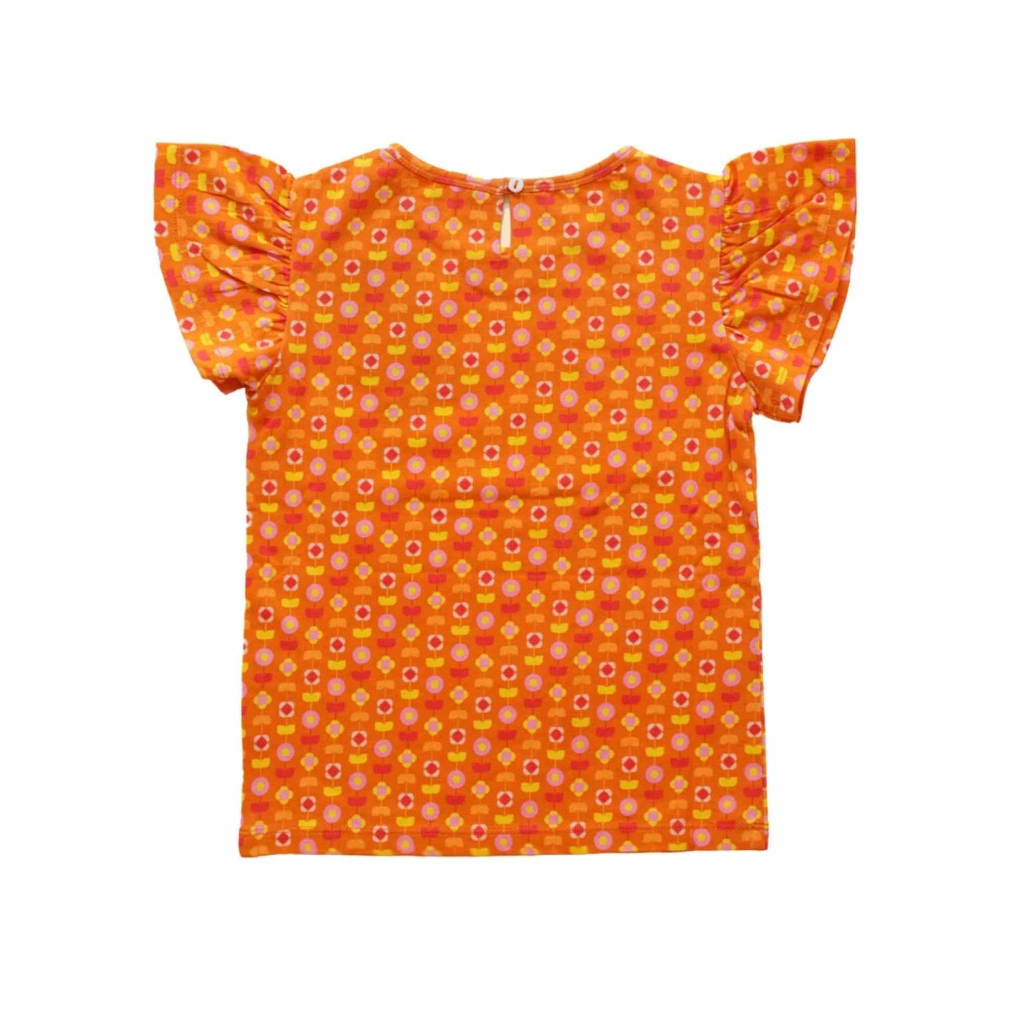 Flutter Sleeve Top - Indian Flora Orange