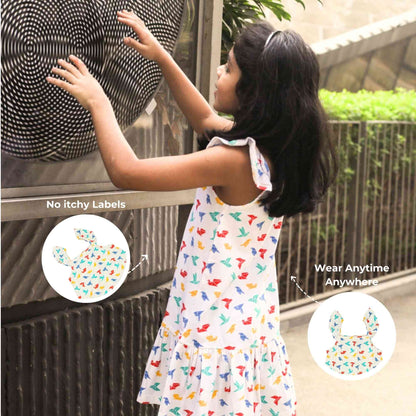 Ola! Otter Organic Cotton Strap Dress for Girls | Everyday Dresses for Girls | Soft & Comfortable |Sustainable Baby & Toddler Girls Wear | 18 Months–6 Years