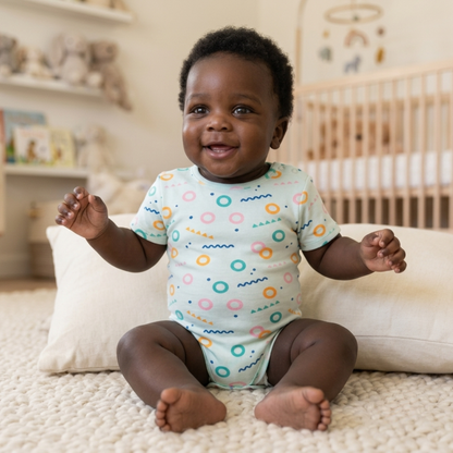 Ola! Otter Organic Cotton Half Sleeve Bodysuit for Babies | Baby Onesie | Baby Romper Sustainable Infant & Newborn Wear | Soft & Comfortable |