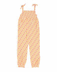 Smocked Jumpsuit - Indian Flora White