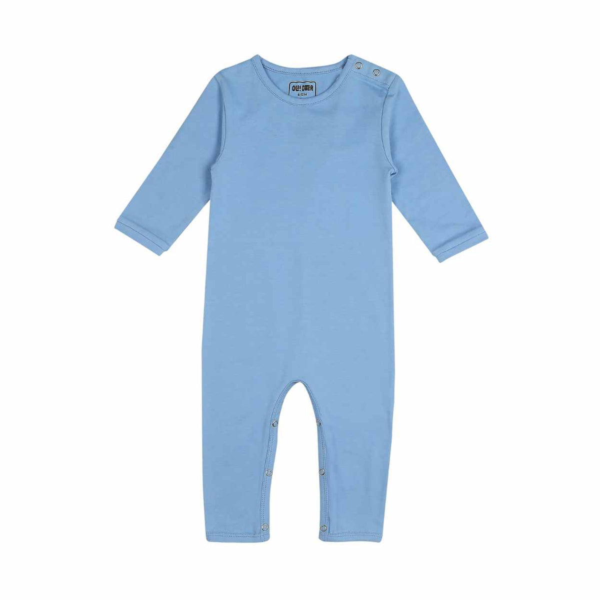 Ola! Otter organic cotton full sleeve baby romper in Bliss Blue - view 2