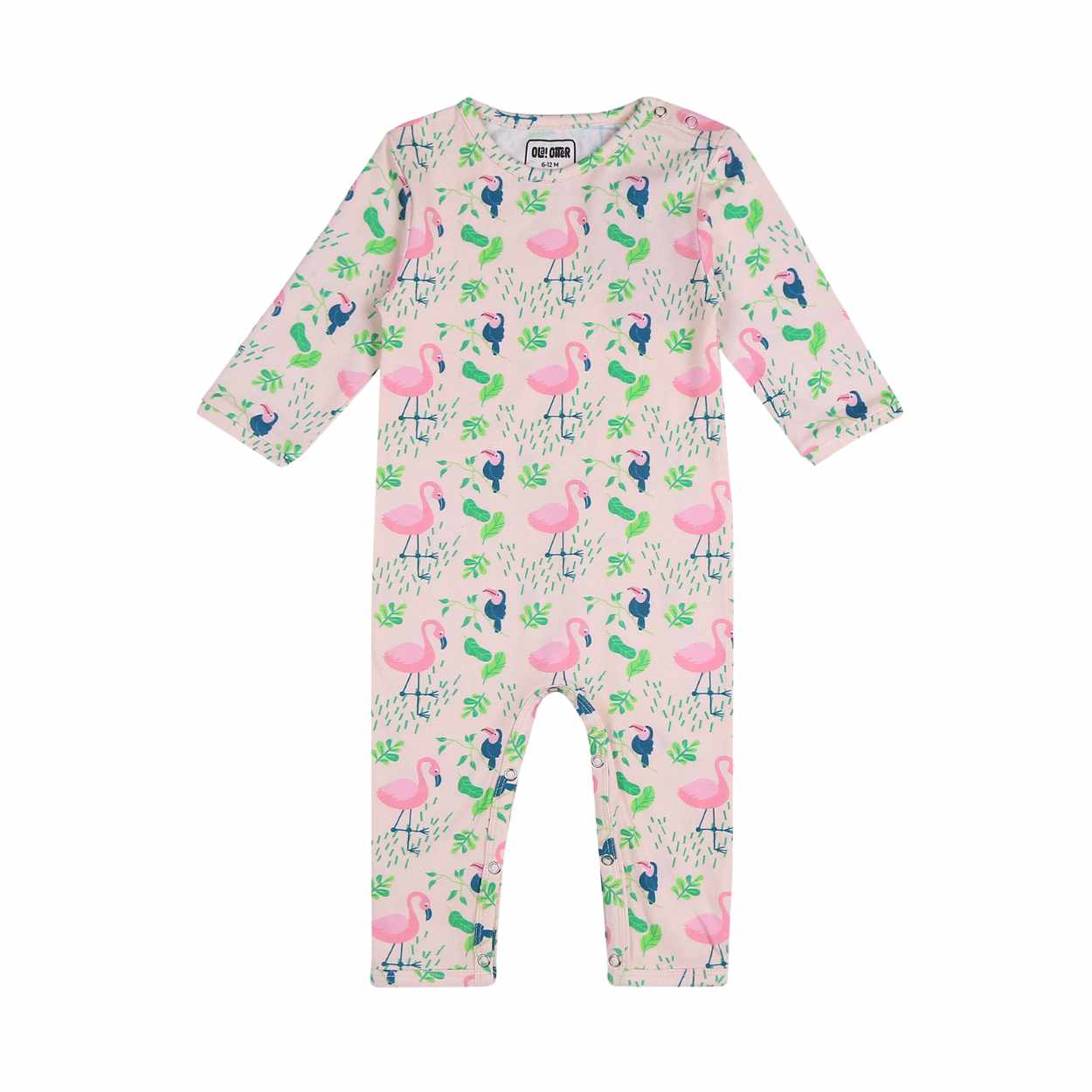 Full Sleeved Romper - Flamingo Forest