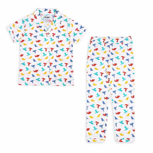 Half Sleeve Nightsuit - Gummy Birds