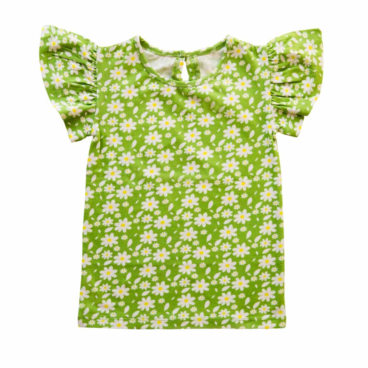 Ola! Otter organic cotton flutter sleeve top for girls - view 2
