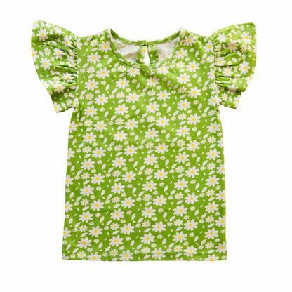 Ola! OtterOrganic Cotton Flutter Sleeve Top for Girls | Sustainable Baby & Toddler Clothing | Soft & Comfortable |12 Months–6 Years