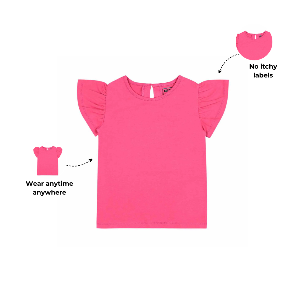 Flutter Sleeve Top - Pretty Pink