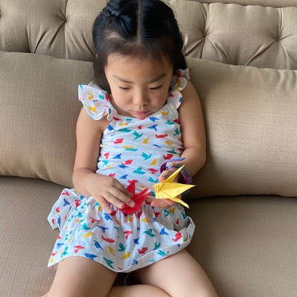 2 Pack Strap Dress- Gummy Birds & Indian Flora Orange