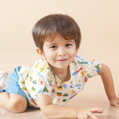 Ola! Otter Organic Cotton Oversized T-Shirt for Kids | Unisex Sustainable Tee | Soft & Breathable Baby & Toddler Wear |